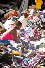 Aid clothes sorted in Haiti