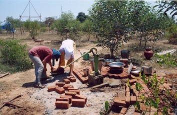 Building the Kitchen around the pump May 2004