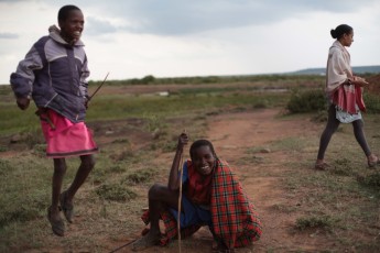 Samburu boys taking a break from hurding the livestock