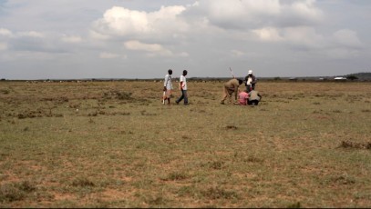 Survying the land for Sadhana Forest Kenya
