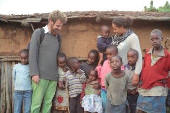 Yoav and Brooke with Samburu kids