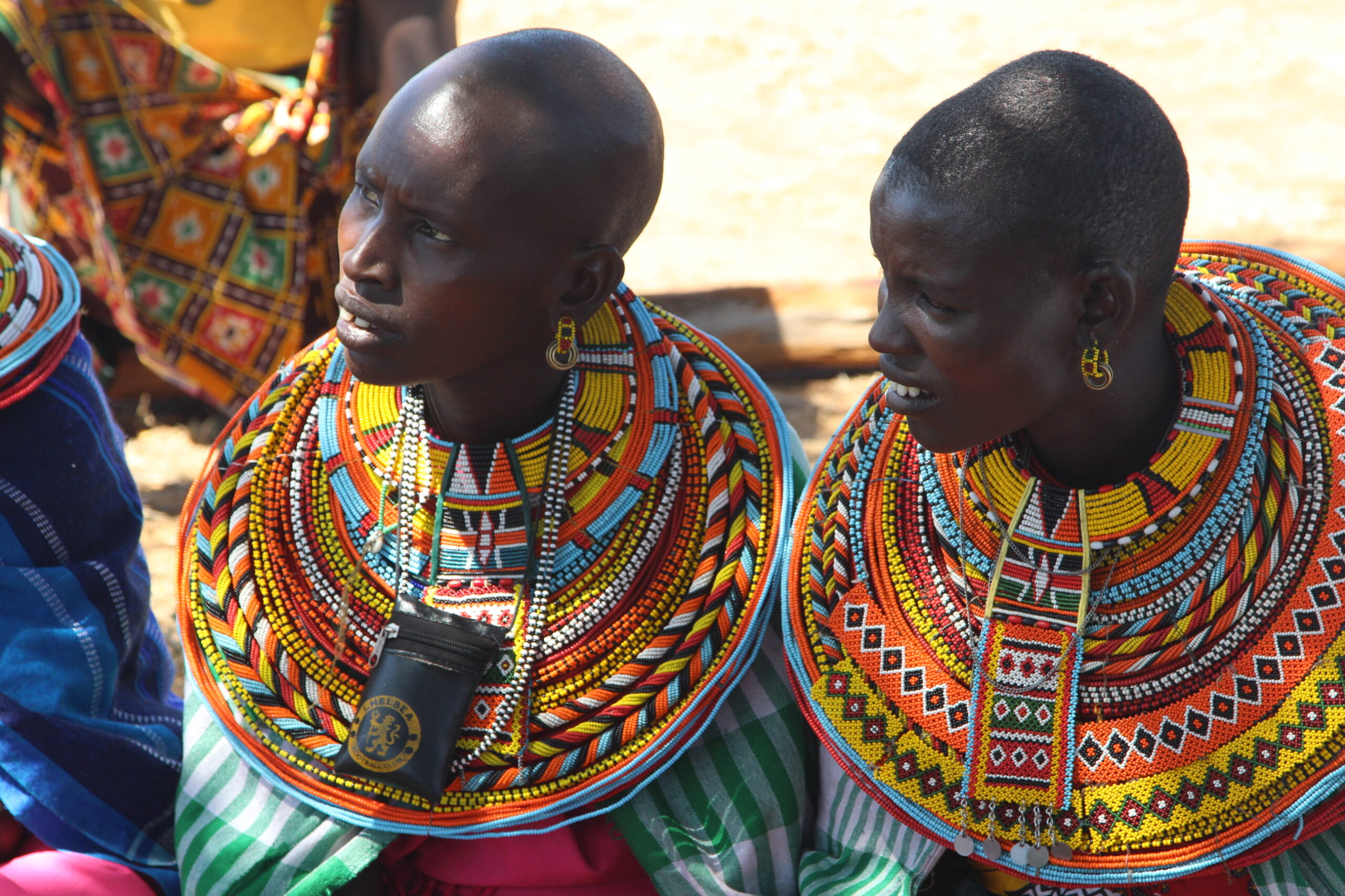 Two Samburu women in traditional dress
